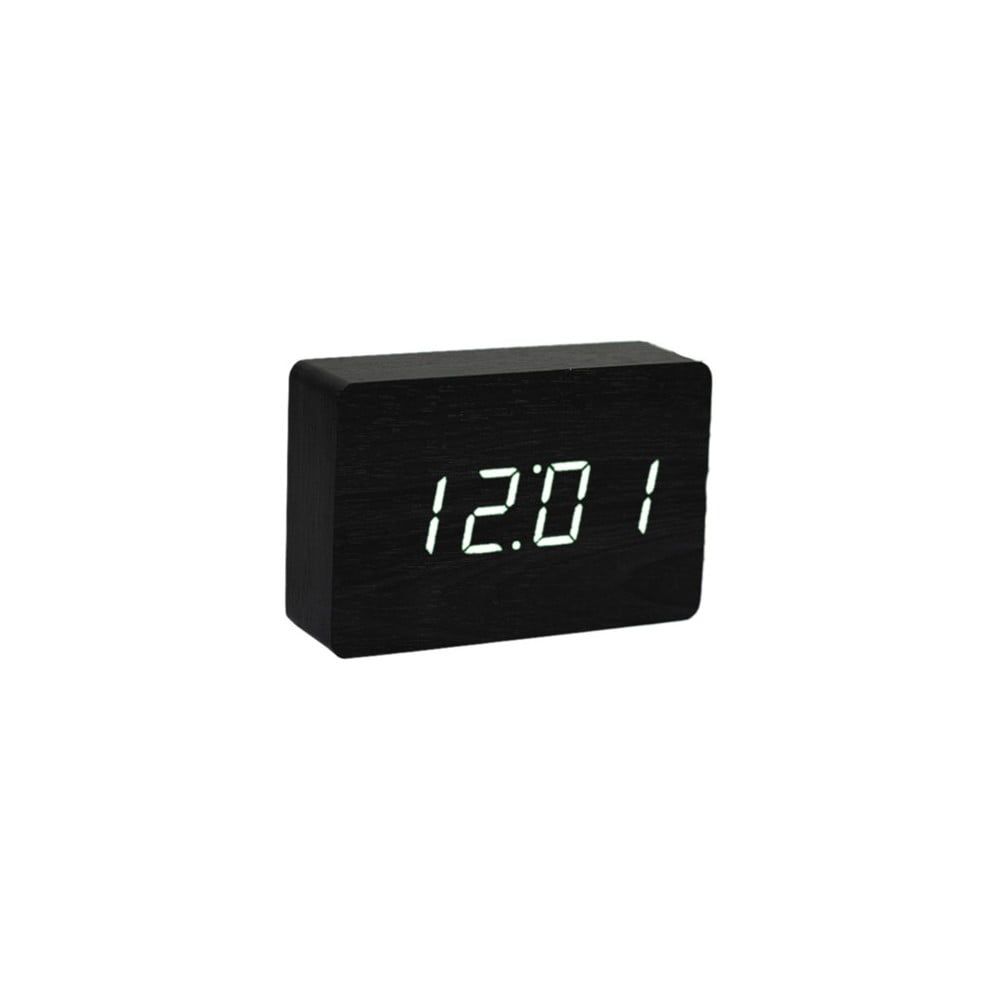 Čierny budík s bielym LED displejom Gingko Brick Click Clock - Bonami.sk