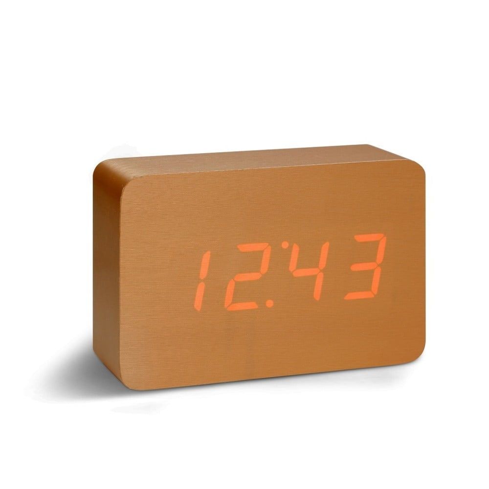 Oranžový budík s červeným LED displejom Gingko Brick Click Clock - Bonami.sk