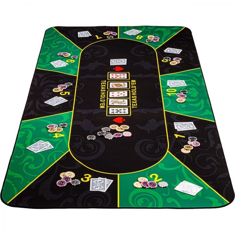Skladacia pokerová podložka, zelená/čierna, 160 x 80 cm - Kokiskashop.sk