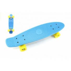 Skateboard - pennyboard 60cm nosnosť 90kg, kovové osi, modrá farba, žlté kolesá Kokiskashop.sk