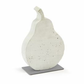 Biela cementová dekorácia La Forma Sens Pear, 20 x 30 cm