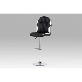 Barová stolička AUB-610 WT čierna / biela / chróm Autronic