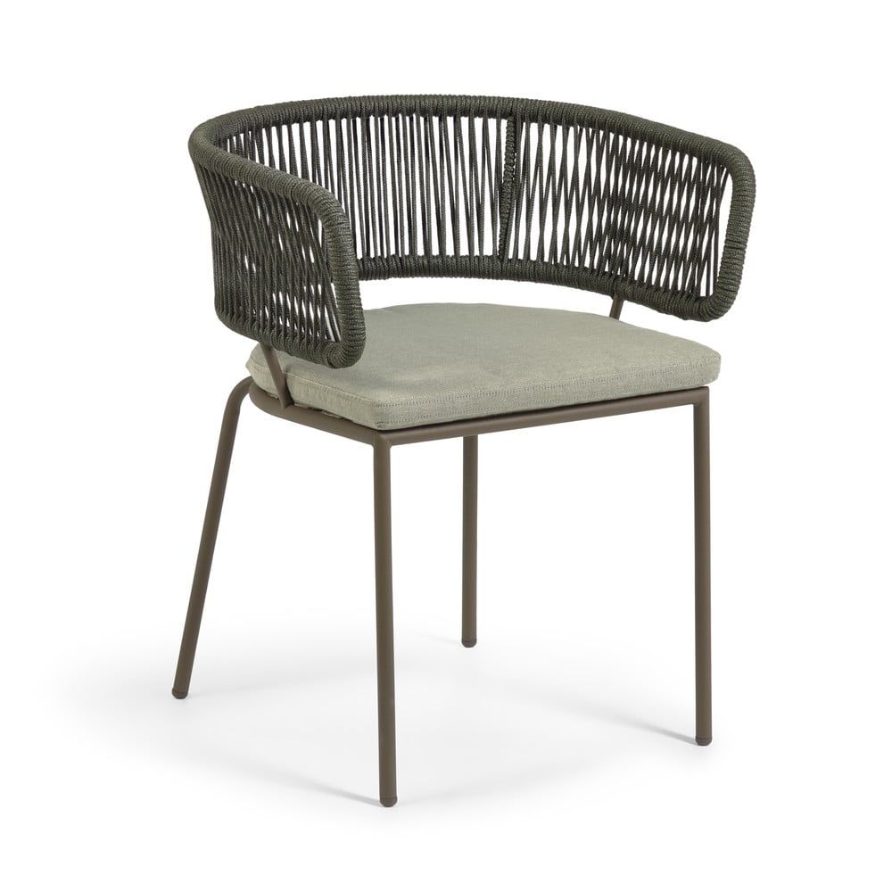 Záhradná stolička s oceľovou konštrukciou a zeleným výpletom La Forma Nadin - Bonami.sk