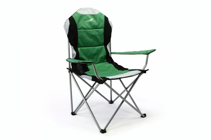 Divero Deluxe 35116 Skladacia kempingová rybárska stolička - zeleno / čierna - Kokiskashop.sk