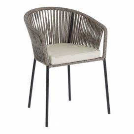 Sivá záhradná stolička s oceľovou konštrukciou La Forma Yanet