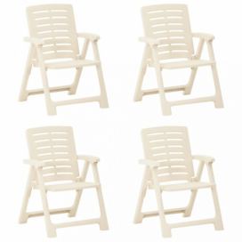Skladacia záhradná stolička 4 ks plast Dekorhome Biela