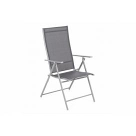 Skladacia záhradná stolička oceľ / textilen Strieborná / sivá