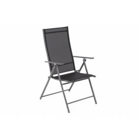 Skladacia záhradná stolička oceľ / textilen Čierna / sivá