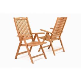 Divero 2028 Skladacia stolička z tíkového dreva, 2 kusy