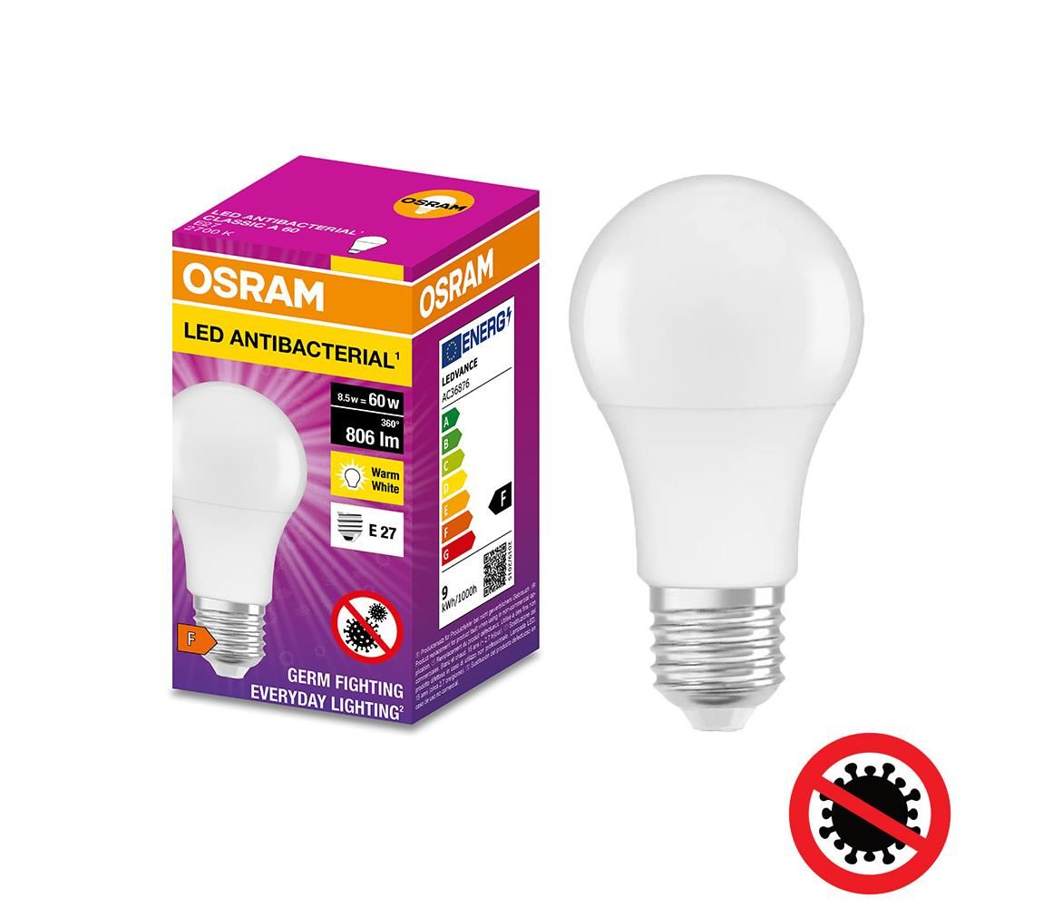 Osram LED Antibakteriálna žiarovka A60 E27/8,5W/230V 2700K - Osram  - Svet-svietidiel.sk