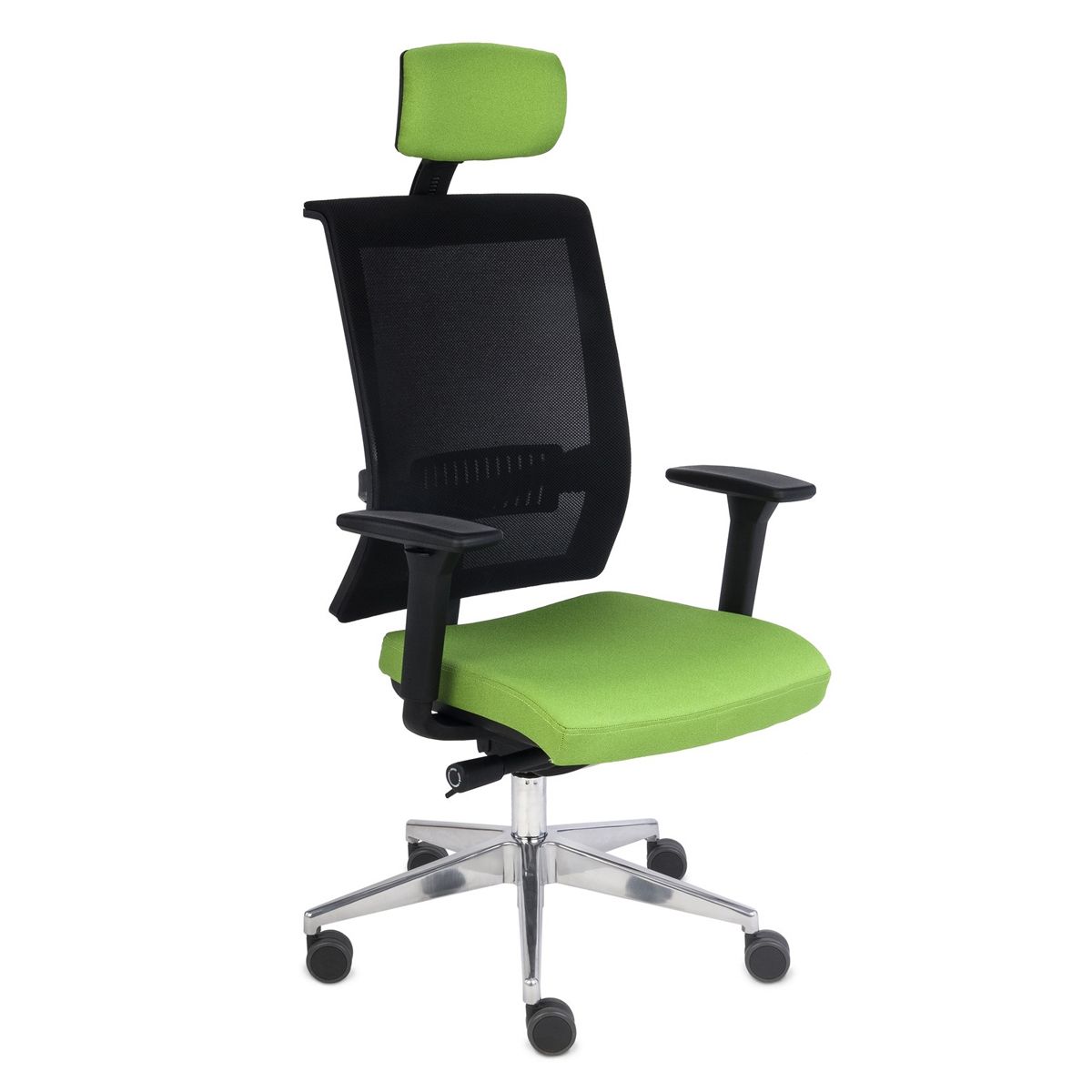 Kancelárska stolička s podrúčkami Libon BS HD - zelená / čierna / chróm - nabbi.sk