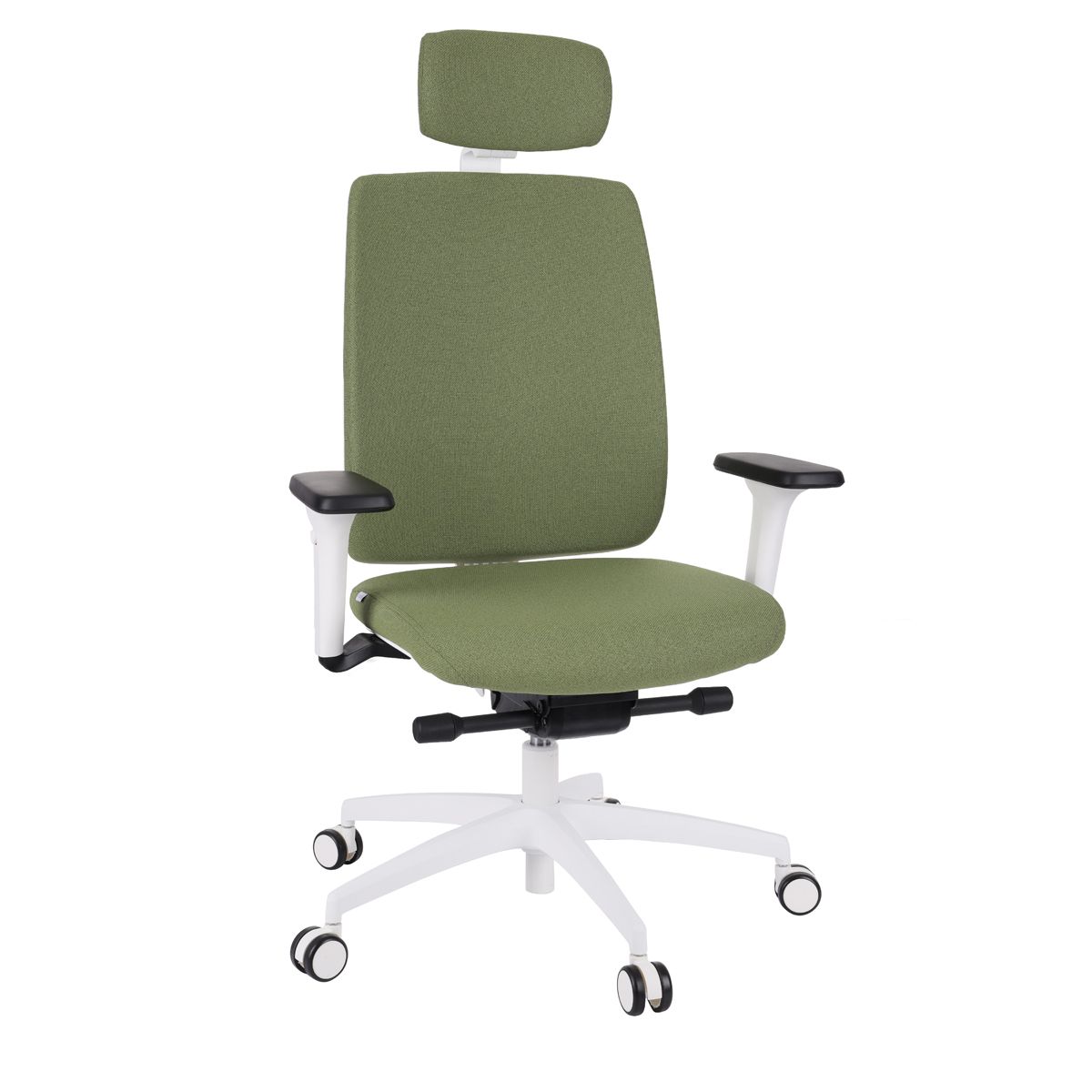 Kancelárska stolička s podrúčkami Velito WT HD - zelená (Cura 16) / biela - nabbi.sk
