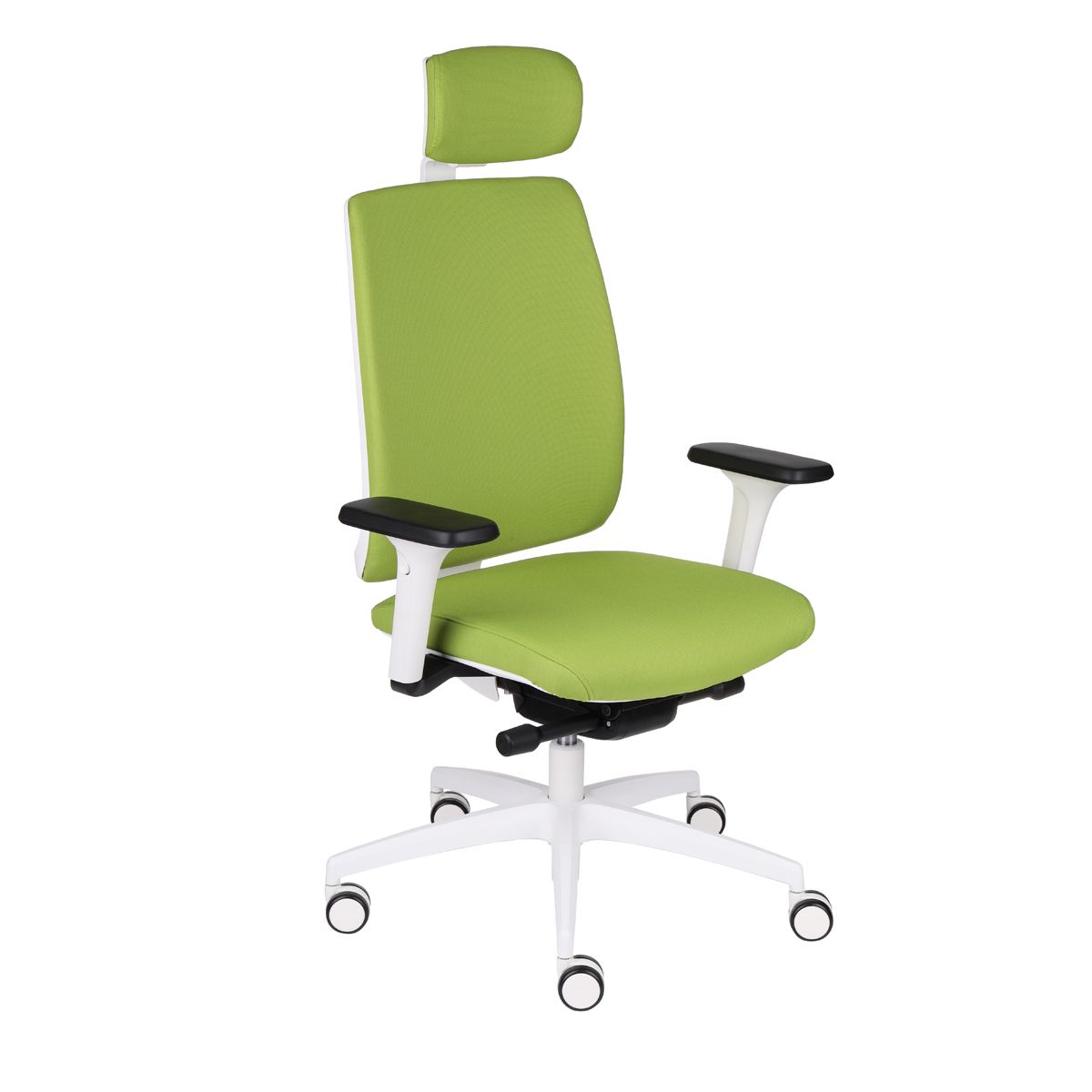 Kancelárska stolička s podrúčkami Velito WT HD - zelená (Note 04) / biela - nabbi.sk