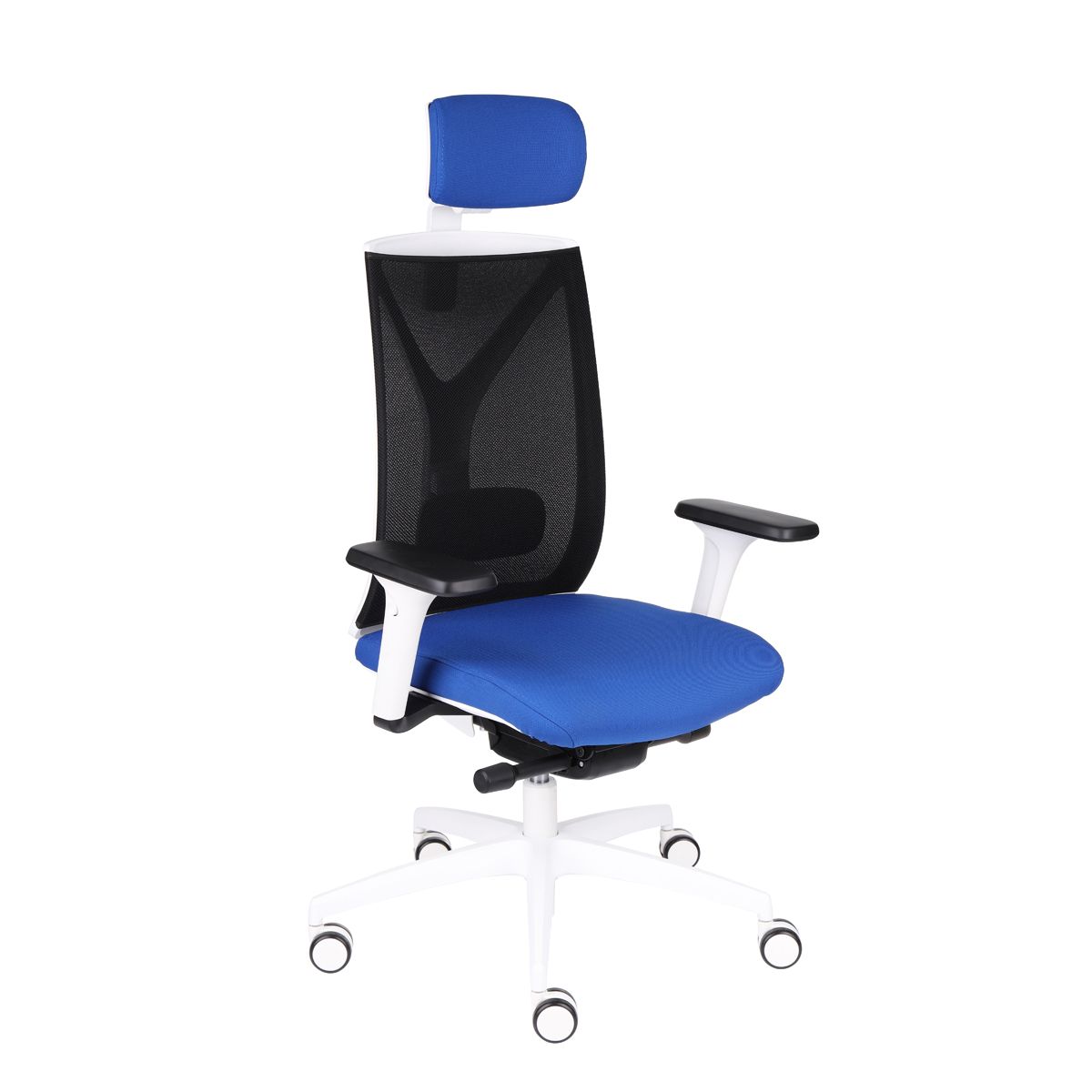 Kancelárska stolička s podrúčkami Velito WS HD - modrá (Note 03) / čierna / biela - nabbi.sk