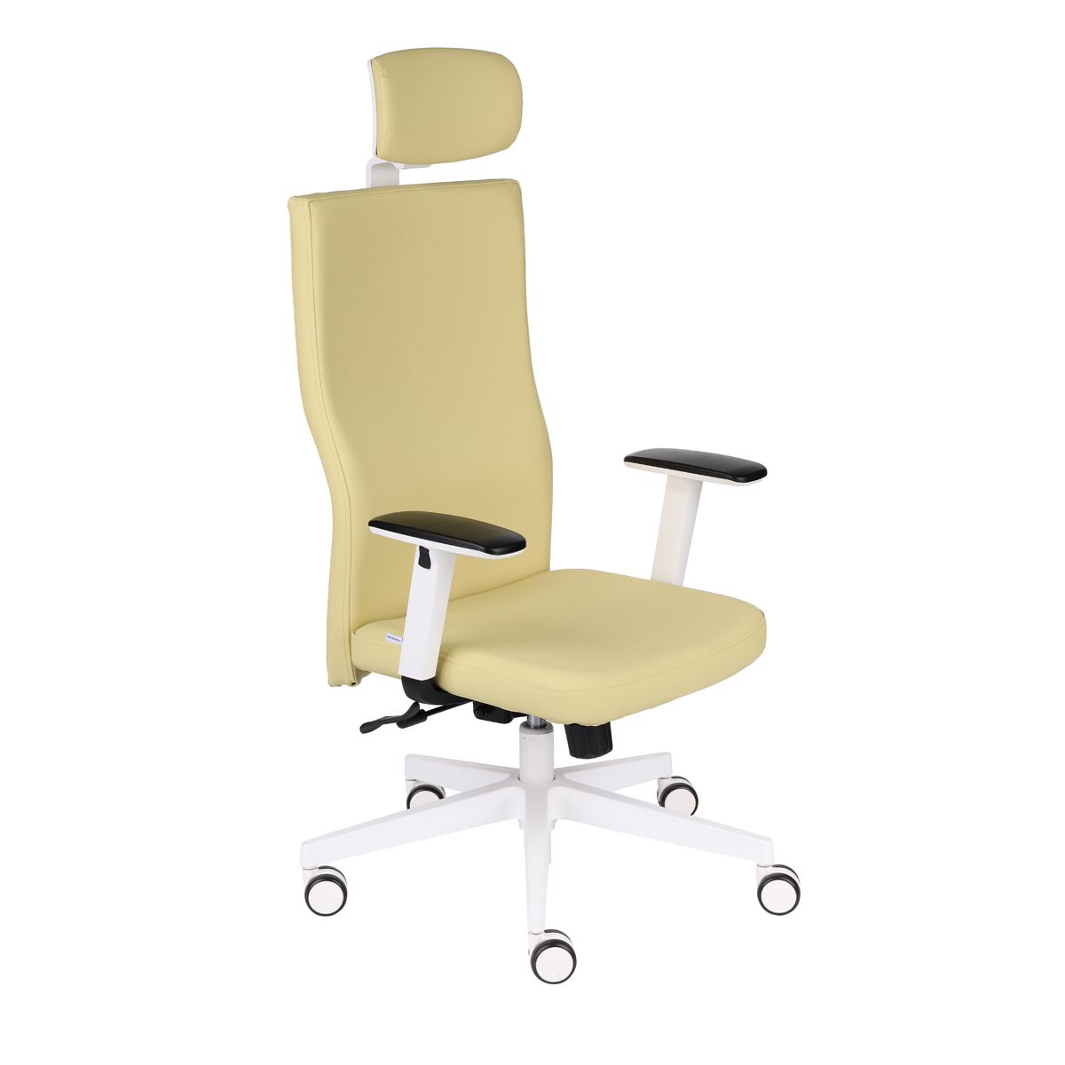 Kancelárska stolička s podrúčkami Timi W Plus HD - žltá / biela - nabbi.sk