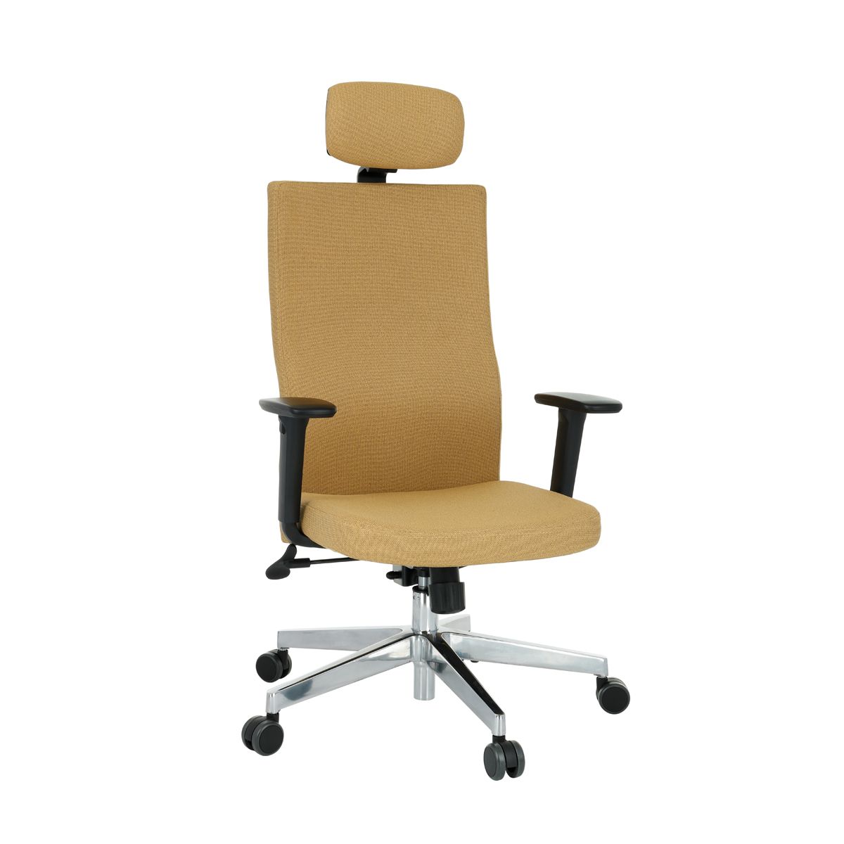 Kancelárska stolička s podrúčkami Timi Plus HD - svetlohnedá / chróm - nabbi.sk