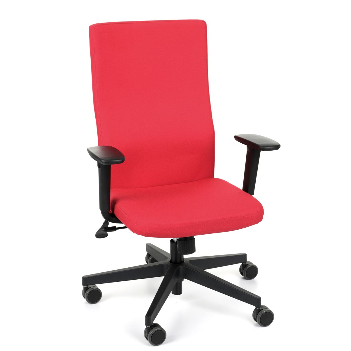 Kancelárska stolička s podrúčkami Timi Plus - červená (Kosma 02) / čierna - nabbi.sk