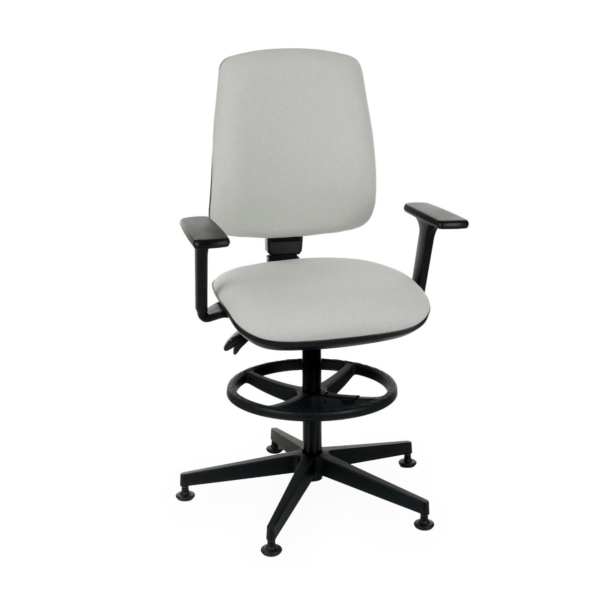 Kancelárska stolička s podrúčkami a podnožkou Sean 3D RB - sivá (Flex 05) / čierna - nabbi.sk