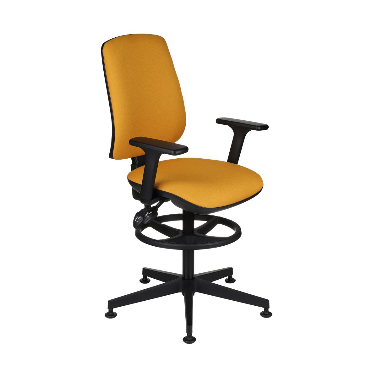 Kancelárska stolička s podrúčkami a podnožkou Sean 3D RB - žltá / čierna - nabbi.sk