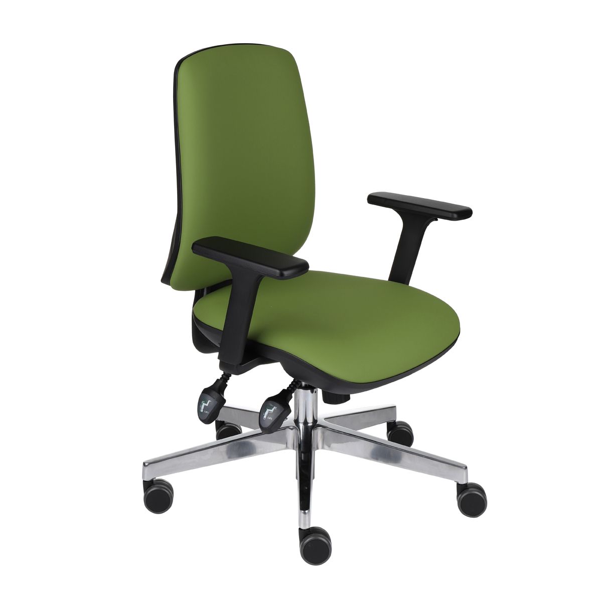 Kancelárska stolička s podrúčkami Sean 3D - zelená / čierna / chróm - nabbi.sk