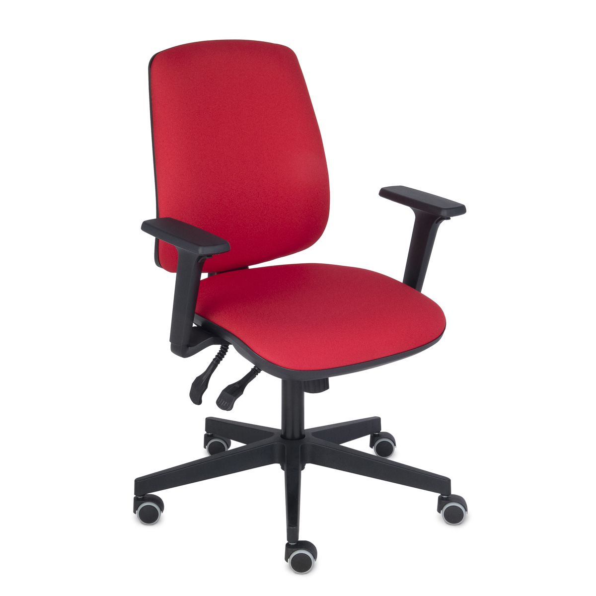 Kancelárska stolička s podrúčkami Sean 3D - červená / čierna - nabbi.sk