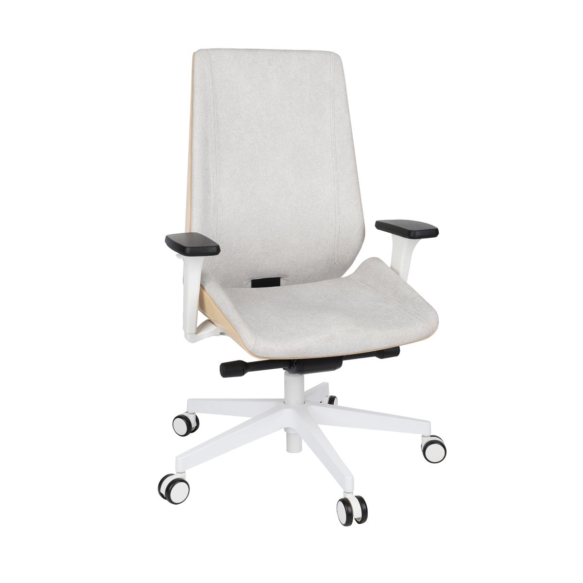 Kancelárska stolička s podrúčkami Munos Wood W - svetlosivá / patyna svetlá / biela - nabbi.sk