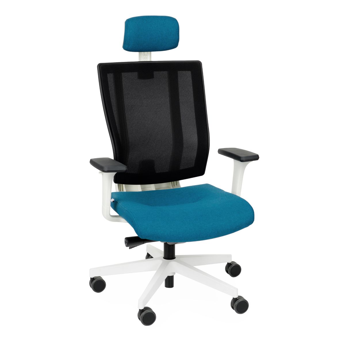 Kancelárska stolička s podrúčkami Mixerot WS HD - petrolejová / čierna / biela - nabbi.sk