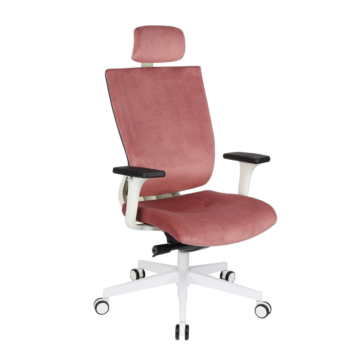 Kancelárska stolička s podrúčkami Mixerot WT HD - tmavoružová / biela - nabbi.sk