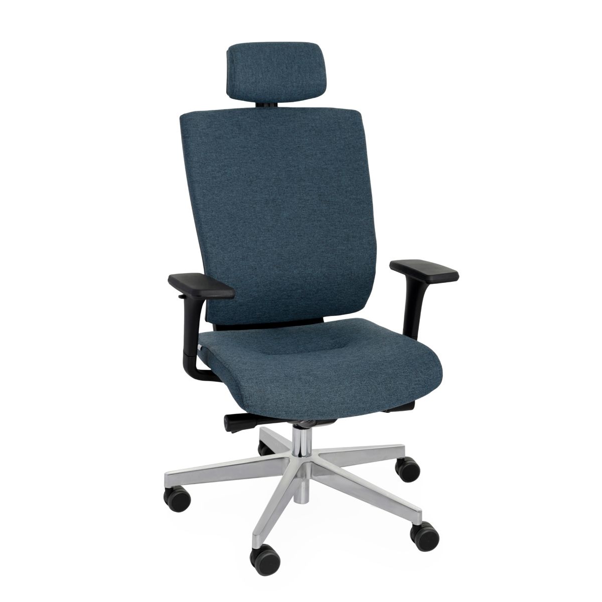 Kancelárska stolička s podrúčkami Mixerot BT HD - modrá / čierna / chróm - nabbi.sk