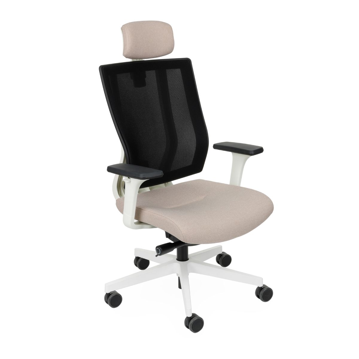 Kancelárska stolička s podrúčkami Mixerot WS HD - béžová / čierna / biela - nabbi.sk