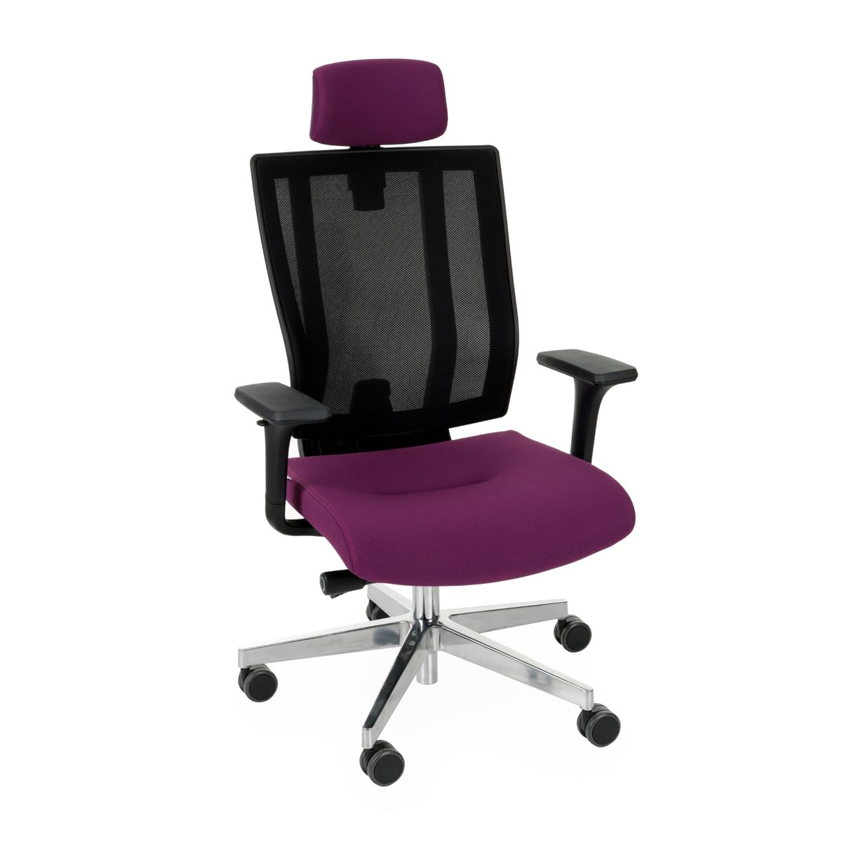 Kancelárska stolička s podrúčkami Mixerot BS HD - fialová / čierna / chróm - nabbi.sk