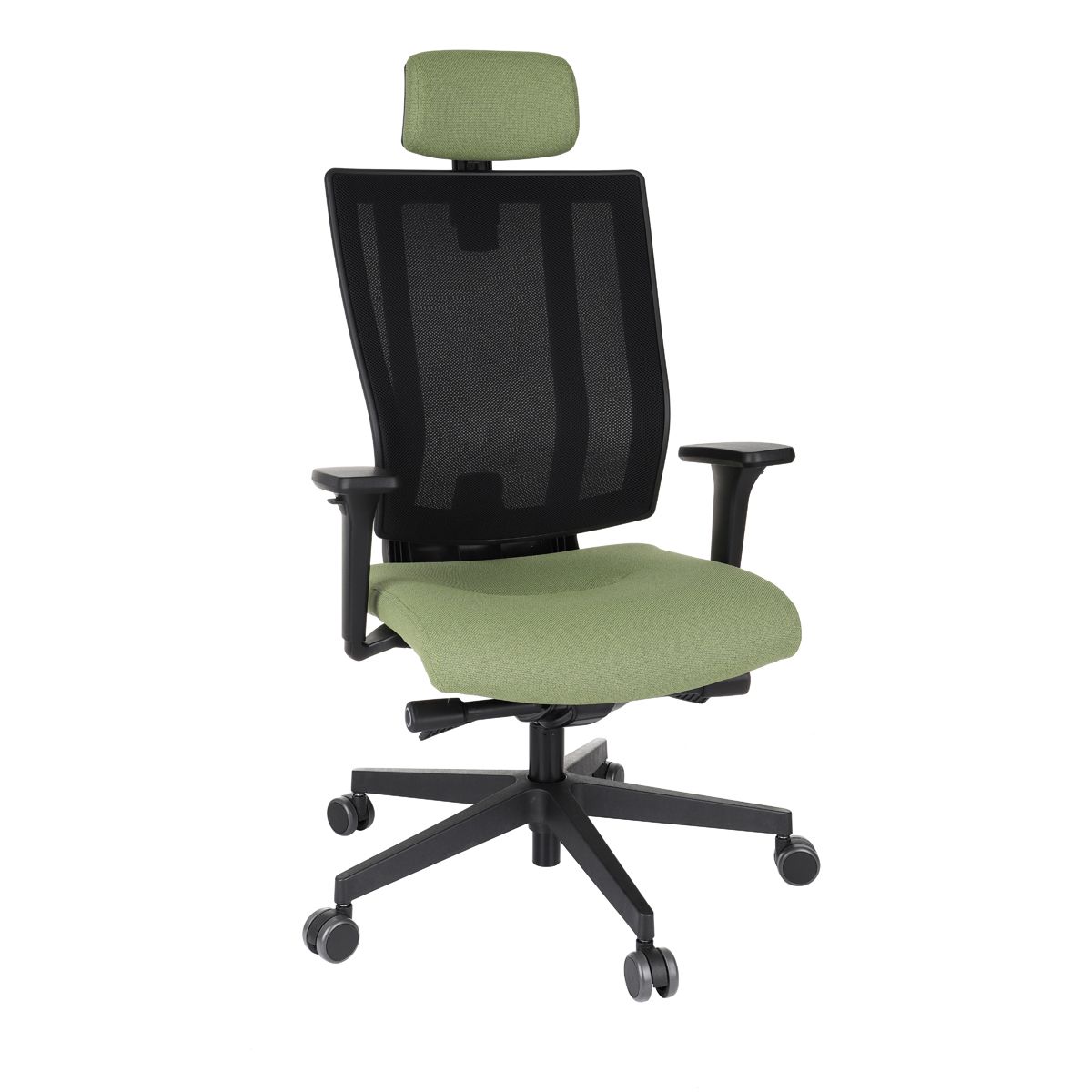 Kancelárska stolička s podrúčkami Mixerot BS HD - zelená / čierna - nabbi.sk