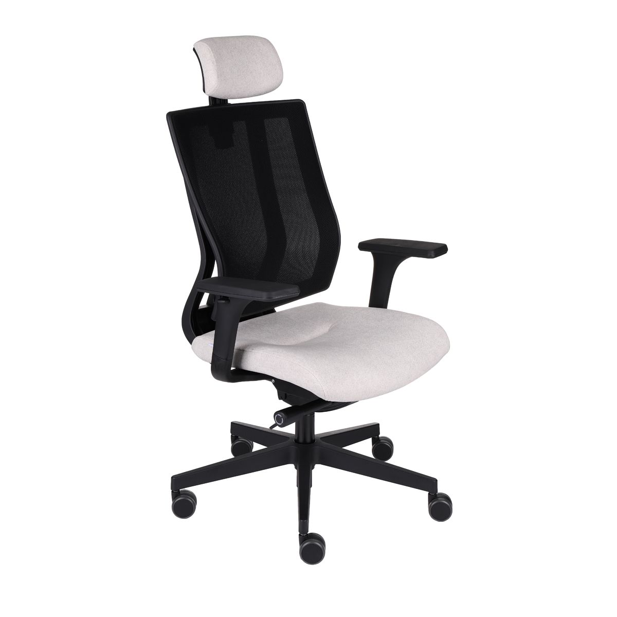 Kancelárska stolička s podrúčkami Mixerot BS HD - svetlosivá / čierna - nabbi.sk