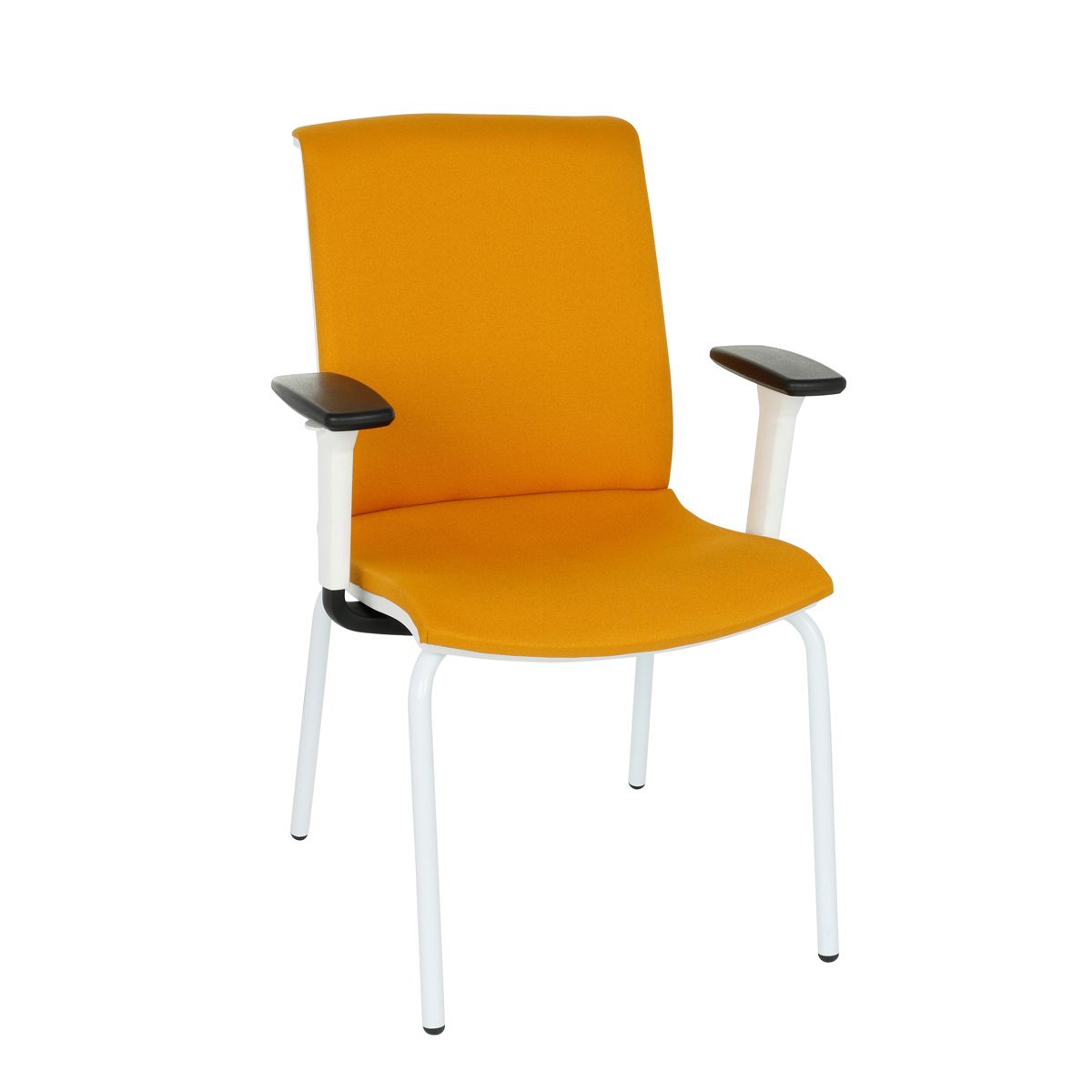 Konferenčná stolička s podrúčkami Libon 4L WT R1 - žltá / biela - nabbi.sk