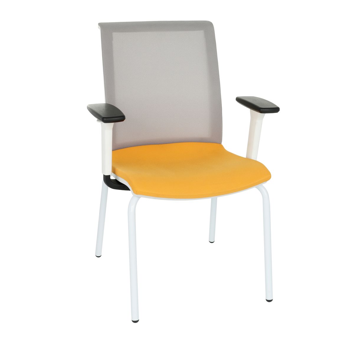 Konferenčná stolička s podrúčkami Libon 4L WS R1 - žltá / sivá / biela - nabbi.sk