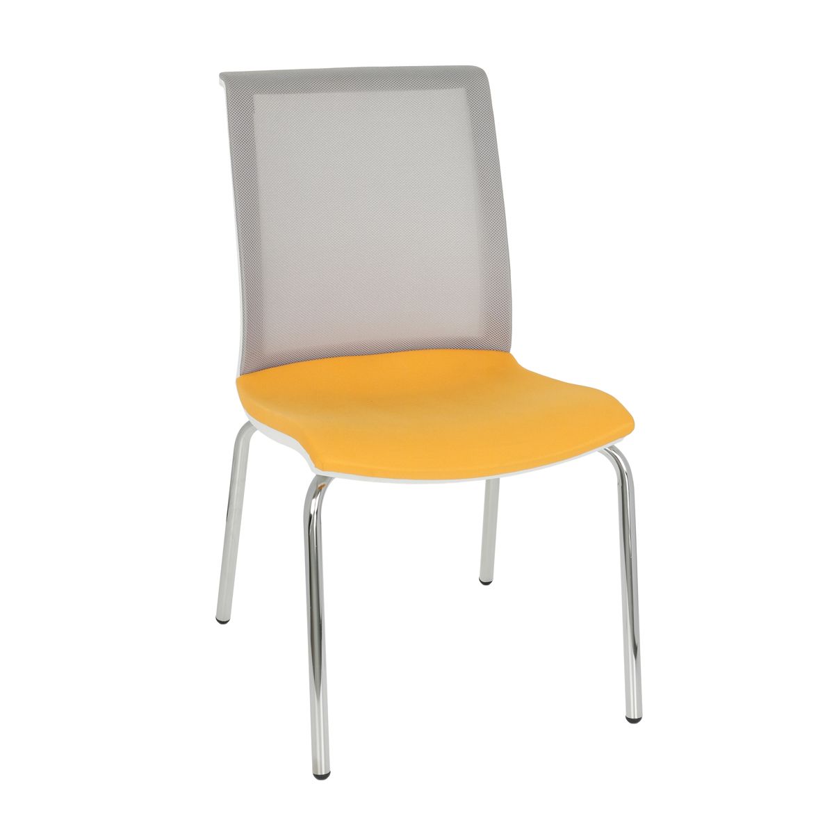 Konferenčná stolička Libon 4L WS - žltá / sivá / biela / chróm - nabbi.sk