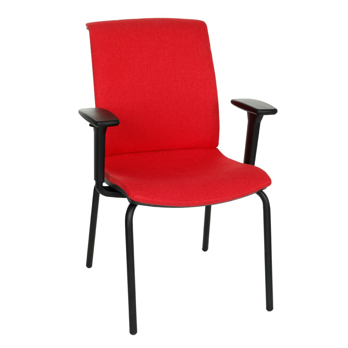 Konferenčná stolička s podrúčkami Libon 4L BT R1 - červená / čierna - nabbi.sk