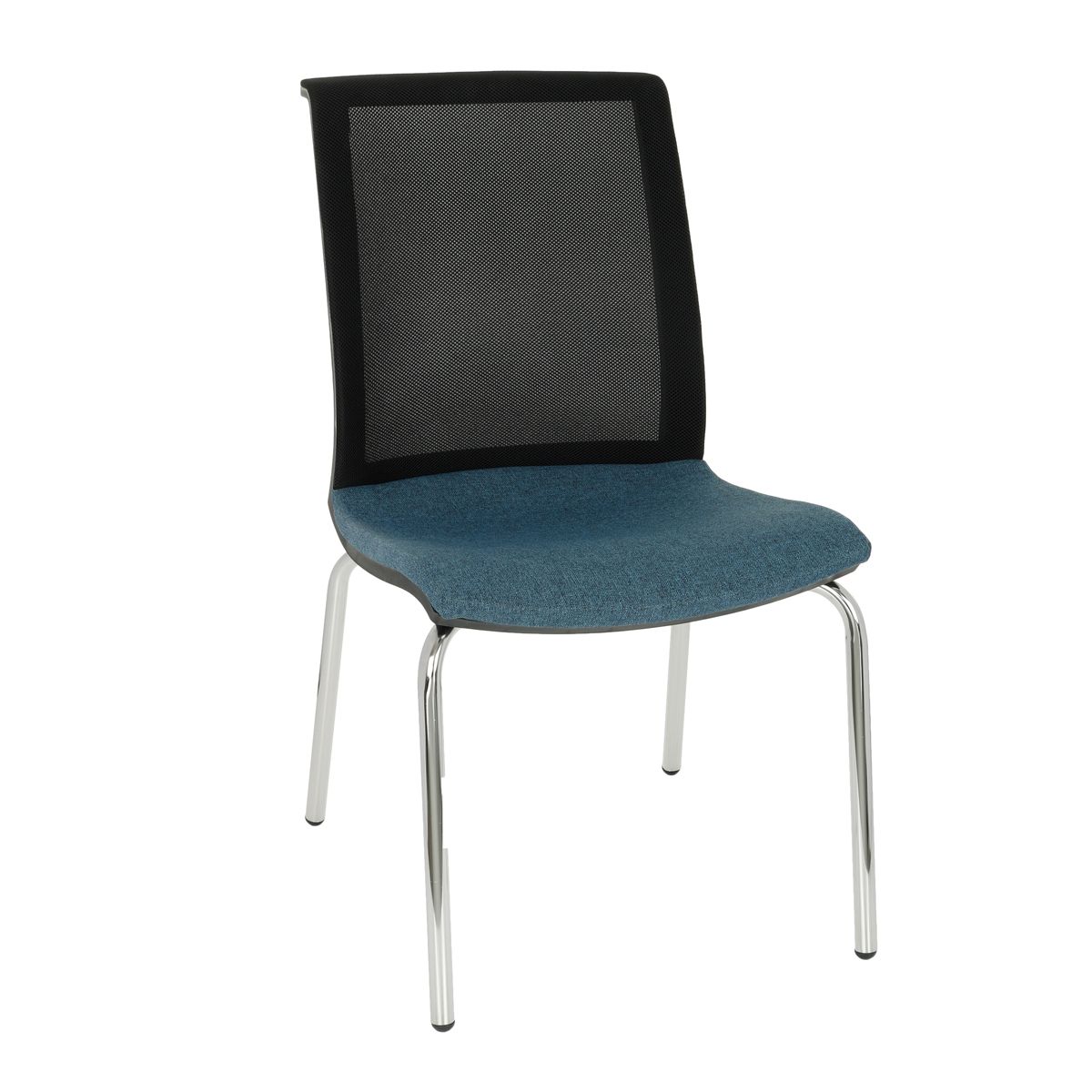 Konferenčná stolička Libon 4L BS - modrá / čierna / chróm - nabbi.sk