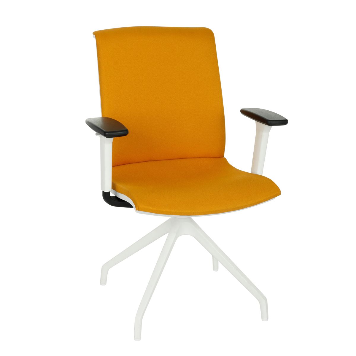 NABBI Libon Cross WT R1 konferenčná stolička s podrúčkami žltá / biela - nabbi.sk