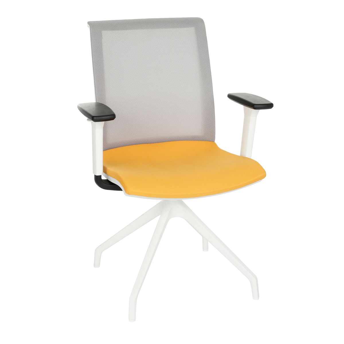 NABBI Libon Cross WS R1 konferenčná stolička s podrúčkami žltá / sivá / biela - nabbi.sk