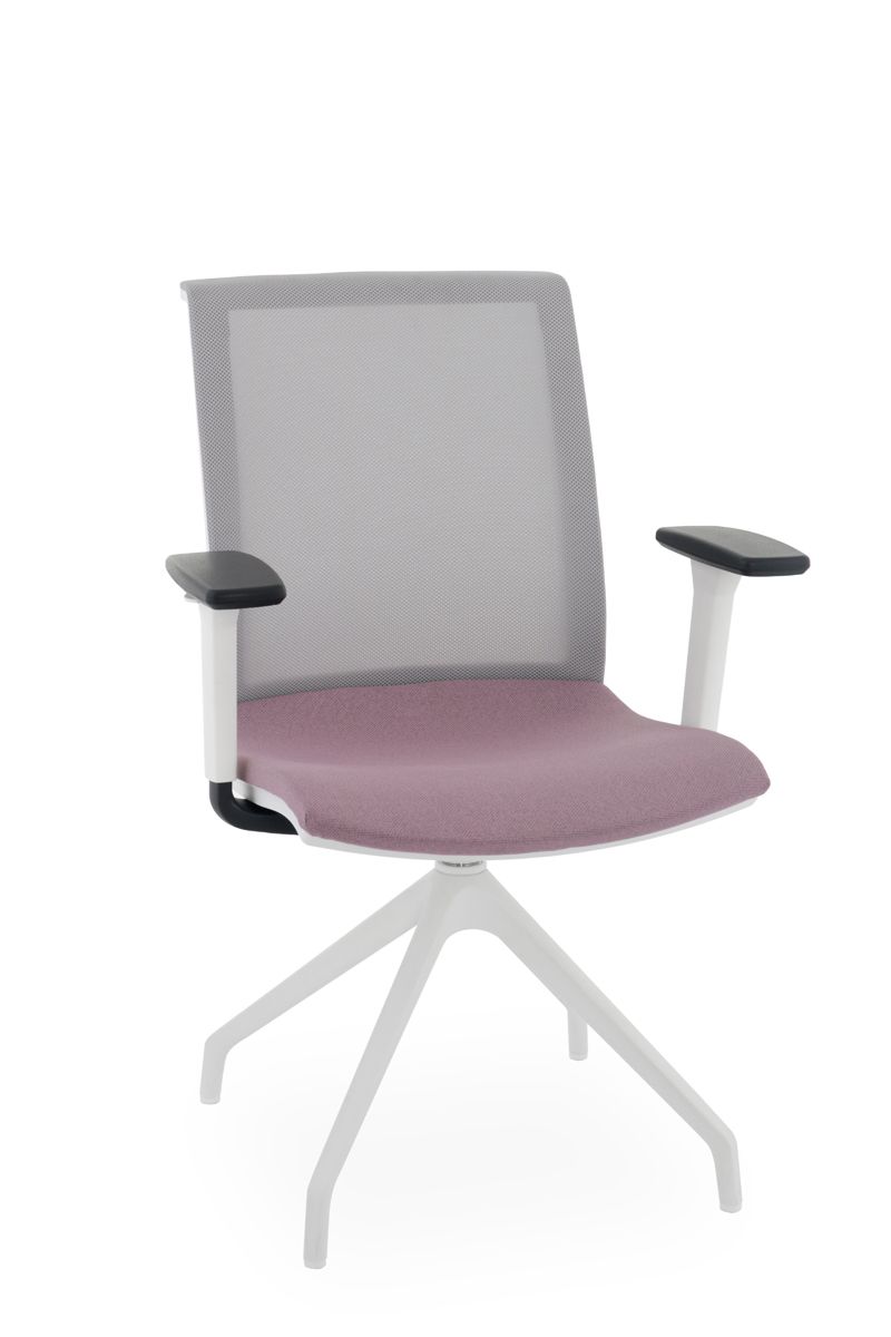 NABBI Libon Cross WS R1 konferenčná stolička s podrúčkami staroružová / sivá / biela - nabbi.sk