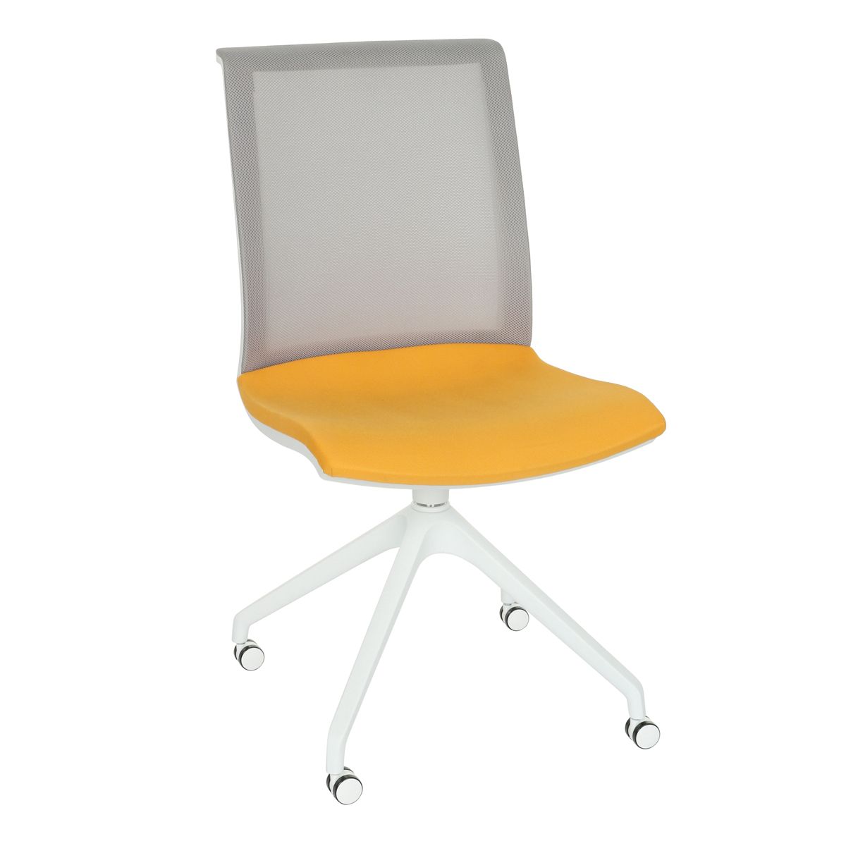 Konferenčná stolička Libon Cross Roll WS - žltá / sivá / biela - nabbi.sk
