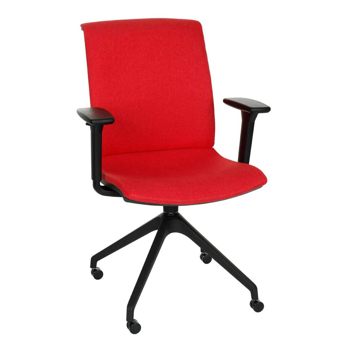 Konferenčná stolička s podrúčkami Libon Cross Roll BT R1 - červená / čierna - nabbi.sk