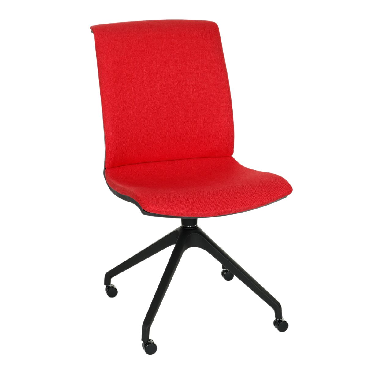 Konferenčná stolička Libon Cross Roll BT - červená / čierna - nabbi.sk