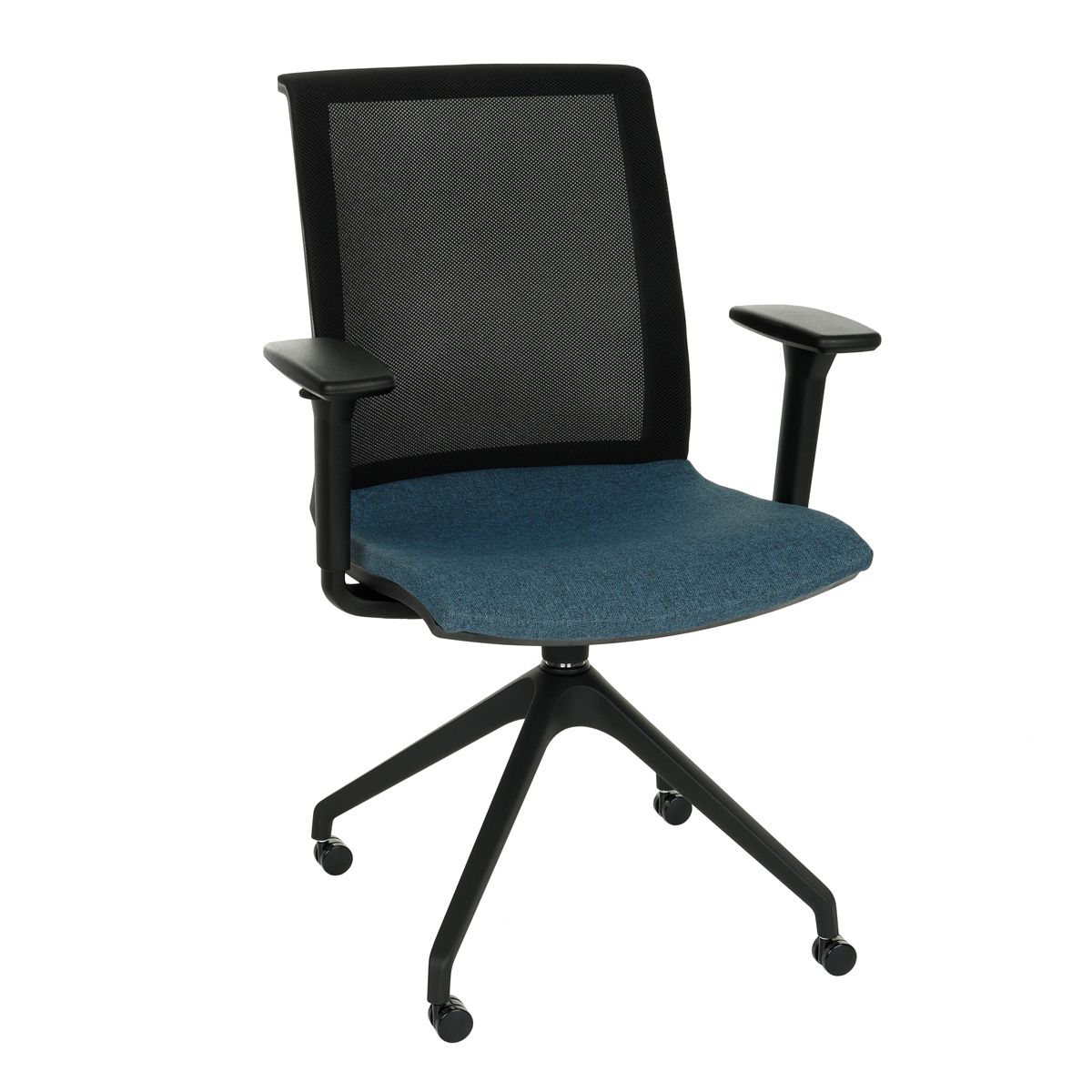 Konferenčná stolička s podrúčkami Libon Cross Roll BS R1 - modrá / čierna - nabbi.sk