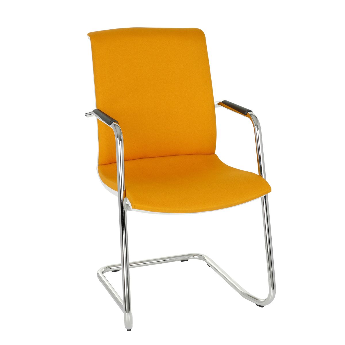 Konferenčná stolička s podrúčkami Libon V WT Arm - žltá / biela / chróm - nabbi.sk