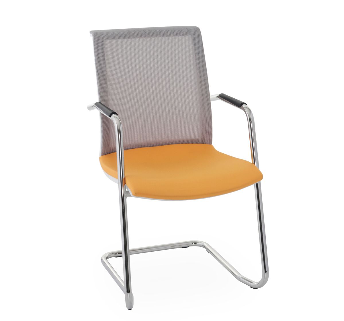 Konferenčná stolička s podrúčkami Libon V WS Arm - žltá / sivá / biela / chróm - nabbi.sk