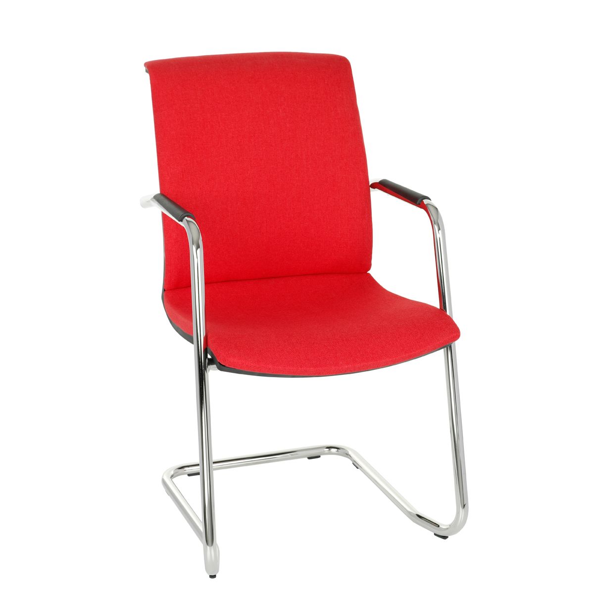 Konferenčná stolička s podrúčkami Libon V BT Arm - červená / čierna / chróm - nabbi.sk
