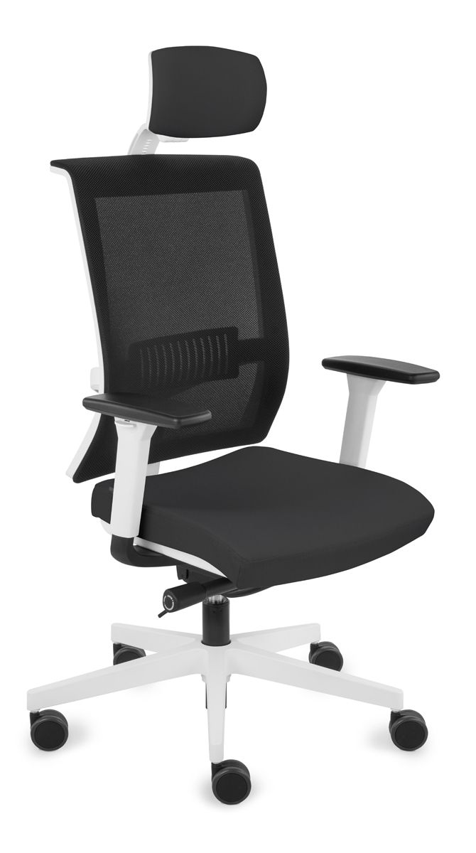 Kancelárska stolička s podrúčkami Libon WS HD - čierna / biela - nabbi.sk
