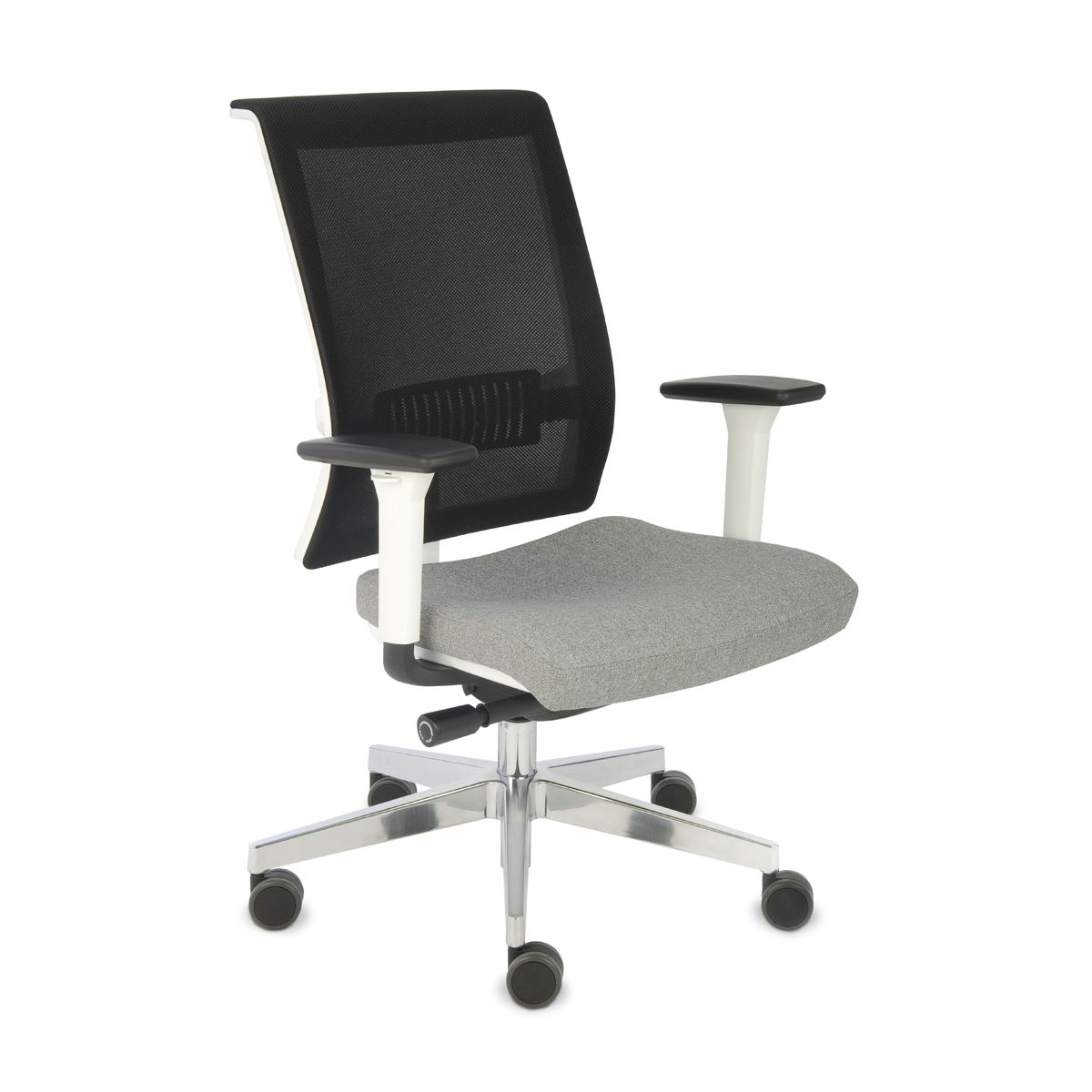 Kancelárska stolička s podrúčkami Libon WS - sivá / čierna / biela / chróm - nabbi.sk